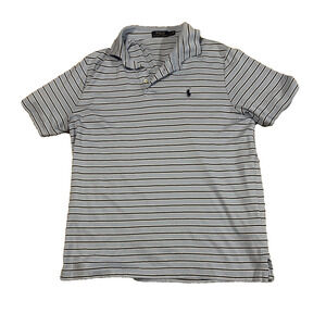 Polo Ralph Lauren Men’s Polo Shirt Size L Blue Striped Classic Fit Short Sleeve
